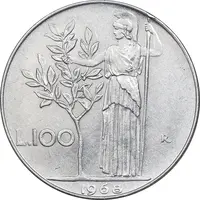 سکه 100 لیره 1968 جمهوری - EF45 - ایتالیا