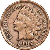 سکه 1 سنت 1902 سرخپوستی - EF45 - آمریکا
