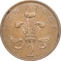 سکه 2 نیو پنس 1971 الیزابت دوم - EF45 - انگلستان