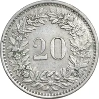 سکه 20 راپن 1955 دولت فدرال - EF45 - سوئیس
