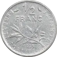 سکه 1/2 فرانک 1965 جمهوری کنونی - EF45 - فرانسه