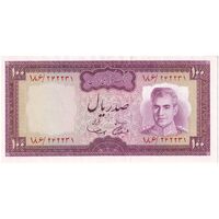 اسکناس 100 ریال (آموزگار - سمیعی) نوشته سیاه - تک - UNC62 - محمد رضا شاه