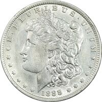 سکه یک دلار 1888 مورگان - AU55 - آمریکا