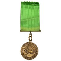 مدال برنز بپاداش خدمت - با روبان فابریک - UNC - رضا شاه