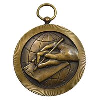 مدال برنز سواد آموزی - نازک - AU50 - محمد رضا شاه