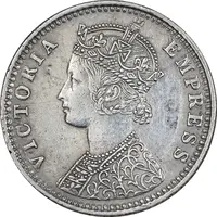 سکه 1/4 روپیه 1887 ویکتوریا - EF45 - هند