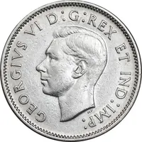 سکه 5 سنت 1942 جرج ششم - AU58 - کانادا