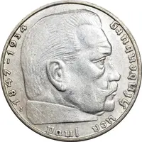 سکه 2 رایش مارک 1939J رایش سوم - AU58 - آلمان