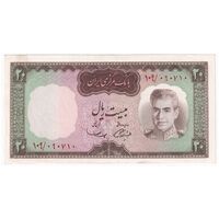 اسکناس 20 ریال (آموزگار - سمیعی) - تک - UNC61 - محمد رضا شاه