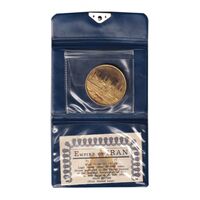 مدال نقره 100 ریال جشنهای 2500 ساله 1350 - طلایی با کاور فابریک - PF58 - محمد رضا شاه