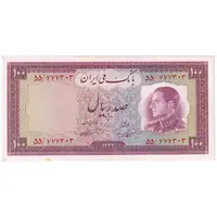 اسکناس 100 ریال 1333 - تک - UNC61 - محمد رضا شاه