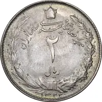 سکه 2 ریال 1322 - MS63 - محمد رضا شاه