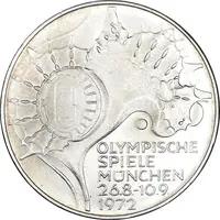 سکه 10 مارک 1972F المپیک مونیخ - MS63 - آلمان