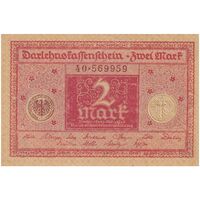 اسکناس 2 مارک 1920 جمهوری وایمار - تک - AU - آلمان