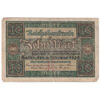 اسکناس 10 مارک 1920 جمهوری وایمار - تک - VF - آلمان