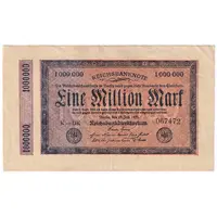 اسکناس 1000000 مارک 1923 جمهوری وایمار - تک - VF - آلمان