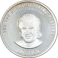 مدال نقره یادبود 100 سالگی فیفا 2004 - PF62 - لوئیس فیگو
