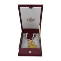 نشان آویز نظامی تاج با شعار کار و پیشرفت - لئوپولد دوم - با جعبه - UNC - بلژیک