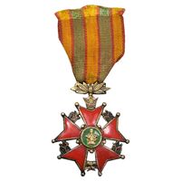 نشان خدمت شهربانی درجه سه - با روبان - EF - رضا شاه