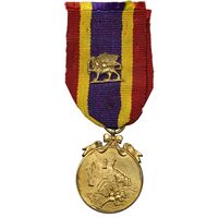 مدال برنز نجات آذربایجان - روبان فابریک - AU - محمد رضا شاه