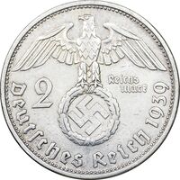 سکه 2 رایش مارک 1939G رایش سوم - EF45 - آلمان