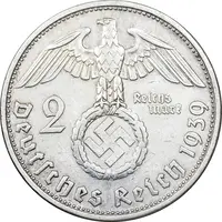 سکه 2 رایش مارک 1939G رایش سوم - EF45 - آلمان