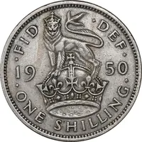 سکه 1 شیلینگ 1950 جرج ششم - تیپ 1 - EF45 - انگلستان