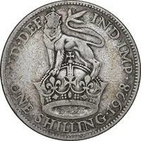 سکه 1 شیلینگ 1928 جرج پنجم - EF40 - انگلستان