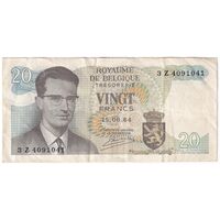 اسکناس 20 فرانک 1964 بودئون یکم - تک - VF - بلژیک