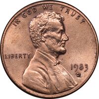 سکه 1 سنت 1983D لینکلن - MS61 - آمریکا