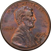 سکه 1 سنت 1995D لینکلن - MS62 - آمریکا