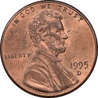 سکه 1 سنت 1995D لینکلن - MS61 - آمریکا