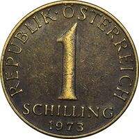سکه 1 شیلینگ 1973 جمهوری دوم - EF45 - اتریش
