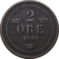 سکه 2 اوره 1899 اسکار دوم - EF45 - سوئد