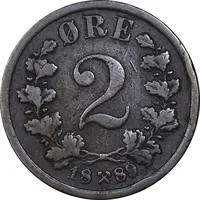 سکه 2 اوره 1889 اسکار دوم - EF40 - نروژ