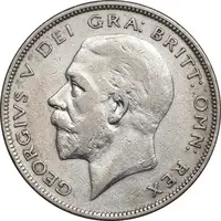 سکه 1/2 کرون 1928 جرج پنجم - AU50 - انگلستان