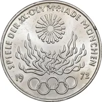 سکه 10 مارک 1972D المپیک مونیخ - MS62 - آلمان