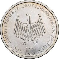 سکه 10 مارک 1997 صدمین سالگرد موتور دیزل - AU58 - آلمان