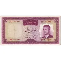 اسکناس 100 ریال (هویدا - سمیعی) - تک - EF40 - محمد رضا شاه