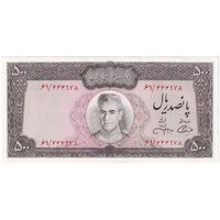 اسکناس 500 ریال (آموزگار - جهانشاهی) - تک - UNC63 - محمد رضا شاه