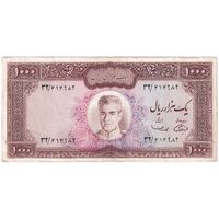 اسکناس 1000 ریال (آموزگار - سمیعی) نوشته سیاه - EF45 - محمد رضا شاه