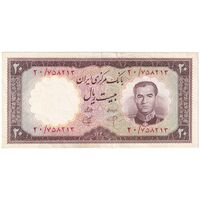 اسکناس 20 ریال 1340 - تک - AU55 - محمد رضا شاه