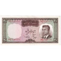 اسکناس 20 ریال (هویدا - سمیعی) - تک - AU58 - محمد رضا شاه