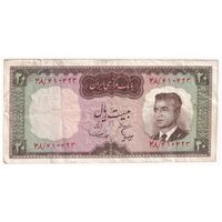 اسکناس 20 ریال (هویدا - سمیعی) - تک - VF35 - محمد رضا شاه