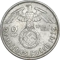 سکه 2 رایش مارک 1939J رایش سوم - MS61 - آلمان