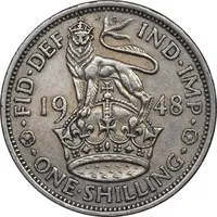 سکه 1 شیلینگ 1948 جرج ششم - تیپ 1 - EF40 - انگلستان