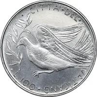 سکه 100 لیره 1975 پاپ پل ششم - MS62 - واتیکان