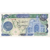 اسکناس 200 ریال (اردلان - مولوی) بدون فیلیگران - تک - AU55 - جمهوری اسلامی