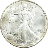 مدال یادبود 1 دلار 1986 عقاب - PF65 - آمریکا