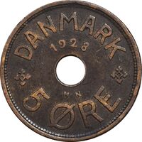 سکه 5 اوره 1928 کریستیان دهم - EF45 - دانمارک